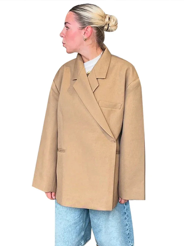 2024 Fashion Lapel Button Suit Jacket for Women - Casual Office Coat