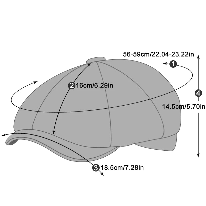 Vintage Newsboy Caps for Men – Octagonal Herringbone Flat Caps, British Style Berets for Fall & Winter