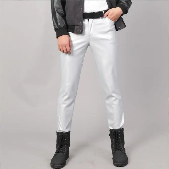 Men’s Slim PU Leather Pants