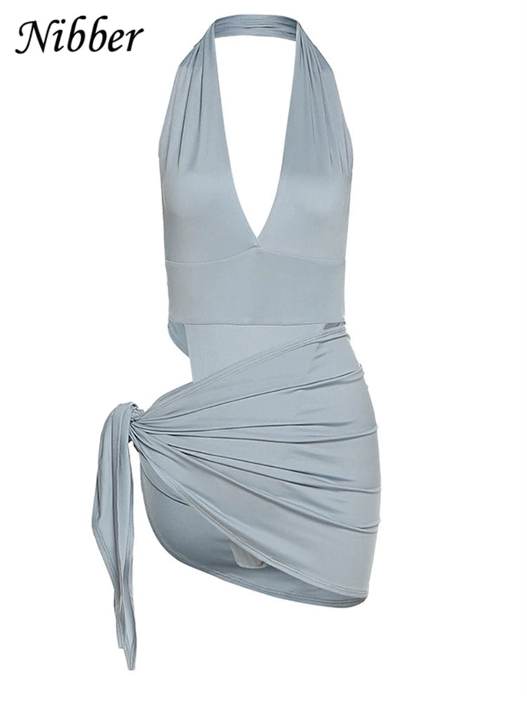 Nibber Women's 2-Piece Bikini & Skirt Set – Sexy Beach Vacation Outfit