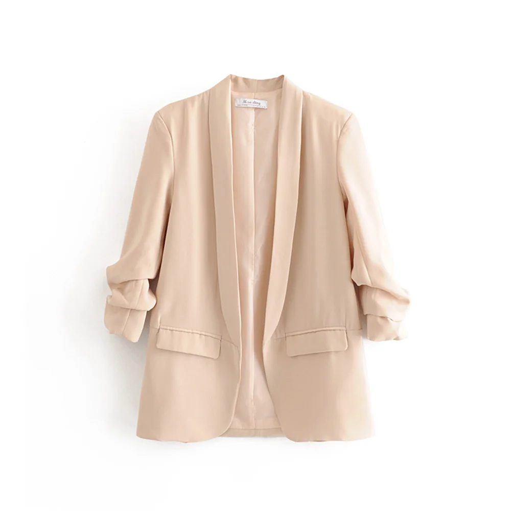 PB&ZA 2023 Spring Autumn Women's Pleated Sleeve Blazer