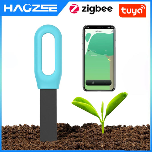 Tuya Smart Zigbee Soil Tester – Temperature & Humidity Meter for Garden Automation & Irrigation Monitoring