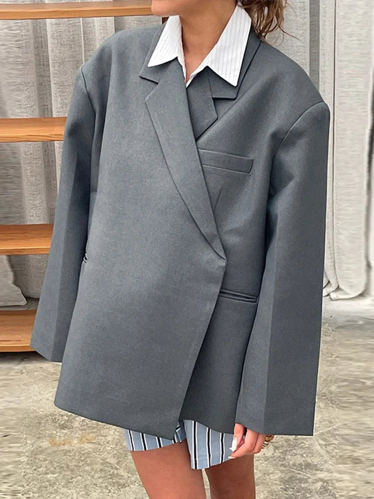 2024 Fashion Lapel Button Suit Jacket for Women - Casual Office Coat