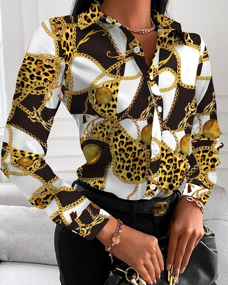 Women’s Printed Long Sleeve Blouse