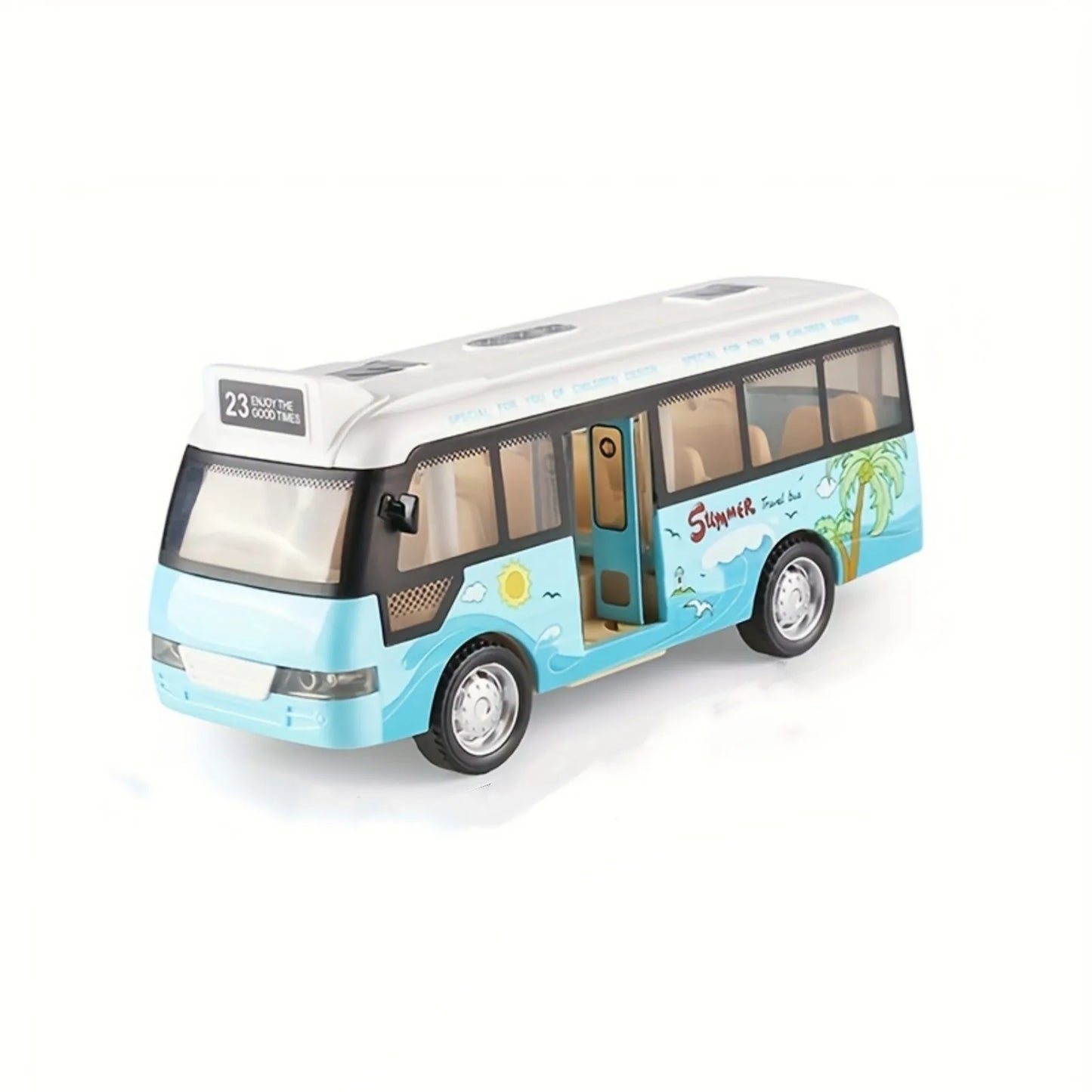 CityBus Toy with Sound & Light – Friction-Powered Plastic School Bus for Kids' Playtime & Gifts