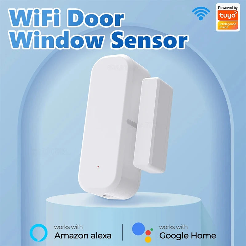 Tuya WiFi Smart Door & Window Sensor – Security Alarm System Compatible with Alexa & Google Home