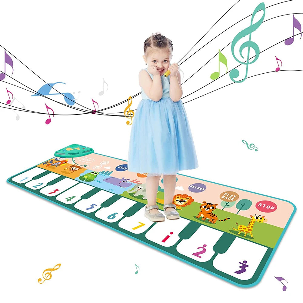 Coolplay Musical Piano Dance Mat for Kids – 110x36cm Interactive Animal Sound Floor Keyboard Mat