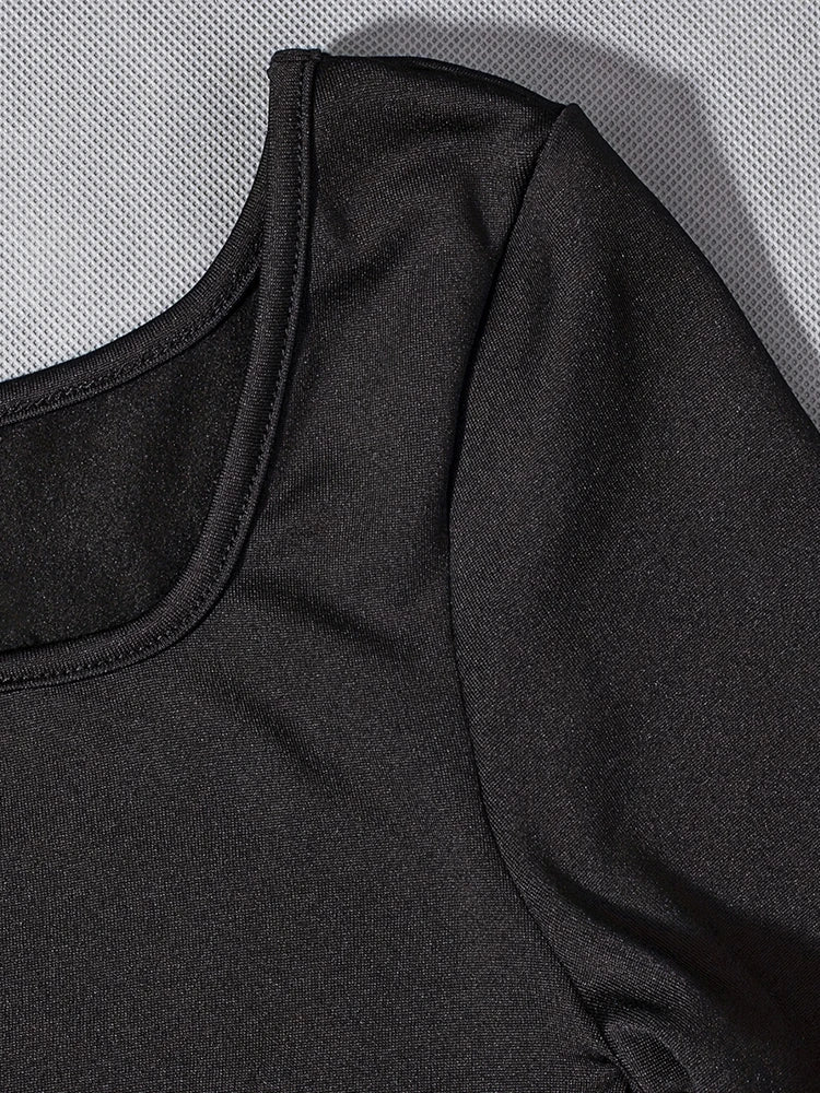 Solid Bodycon Romper – Short Sleeve, Skinny Fit