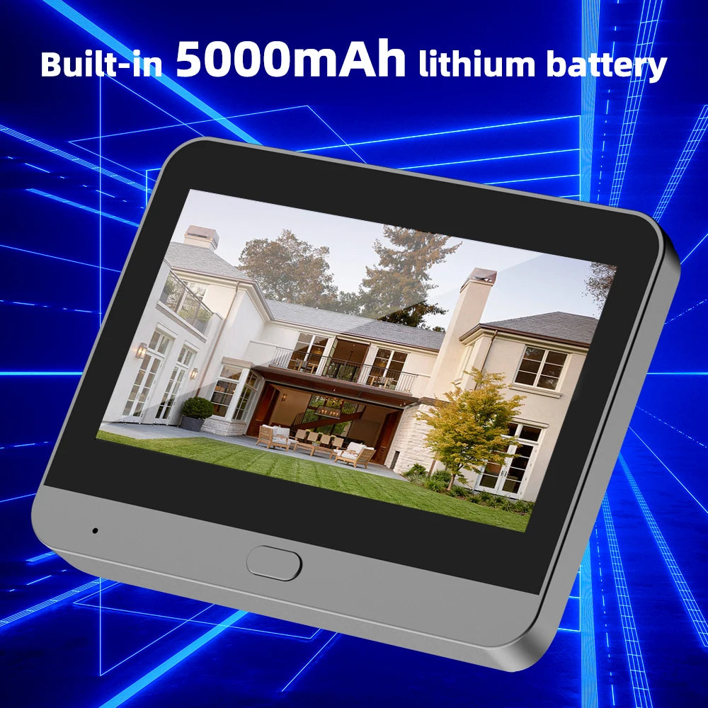 3MP Tuya Smart WiFi Doorbell – 1080P Eye Peephole Camera, PIR Motion Detector, 5000mAh Battery, Alexa & Google Compatible