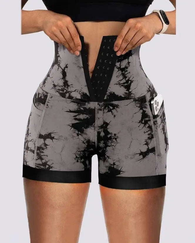 Tie-Dye Tummy Control Active Shorts