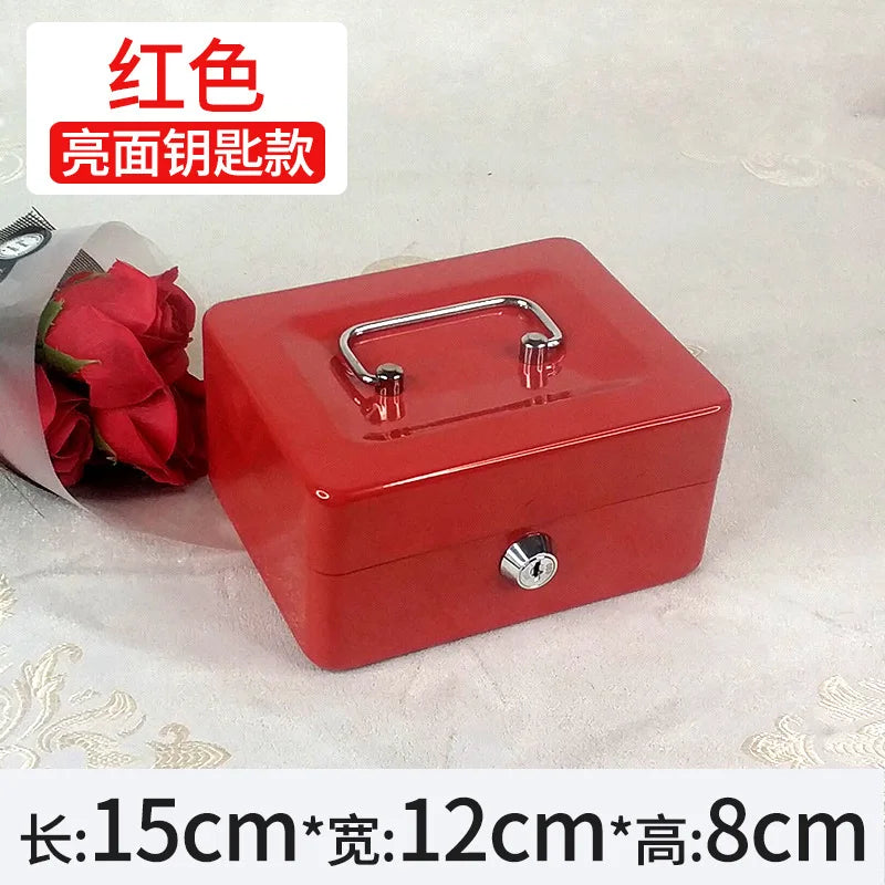 Portable Mini Key Safe – Lockable Steel Piggy Bank for Cash & Coin Storage