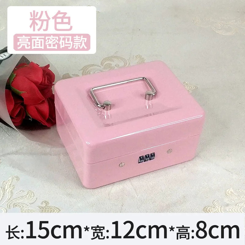 Portable Mini Key Safe – Lockable Steel Piggy Bank for Cash & Coin Storage