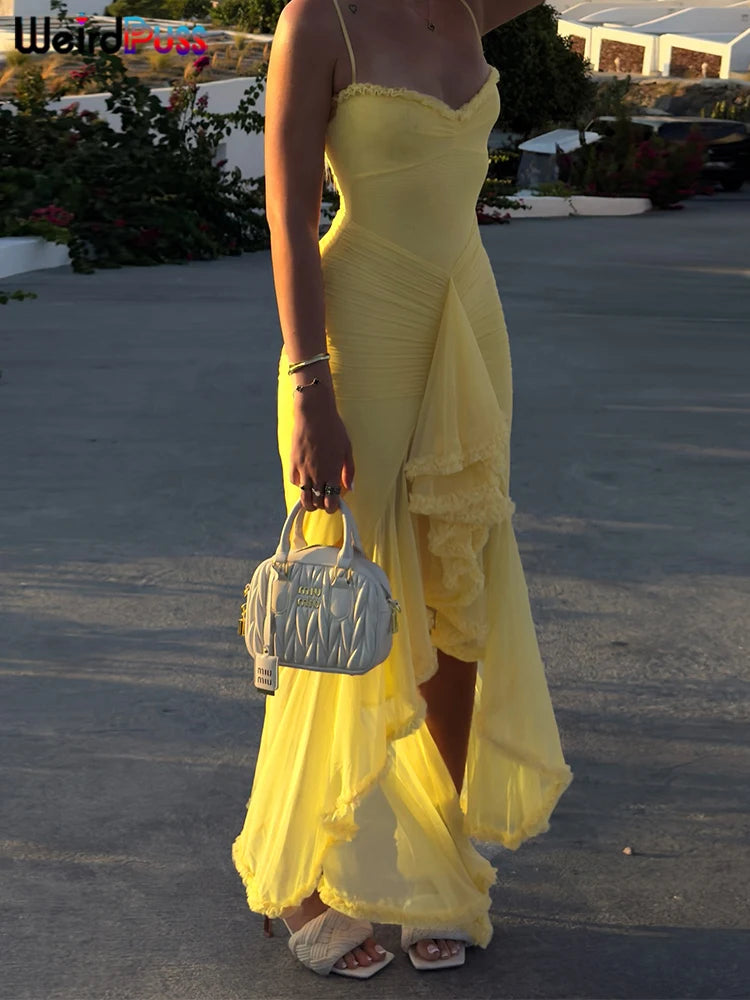 Women’s Ruffle Tassel Bodycon Dress