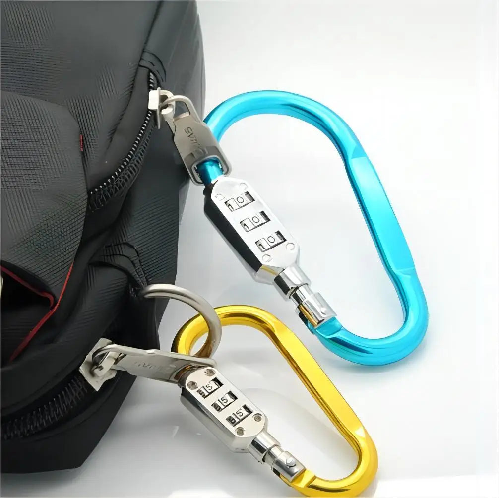 Aluminum Alloy D-Type Backpack Lock | Waterproof & Anti-Theft Combination Padlock | Helmet & Basket Buckle Hook