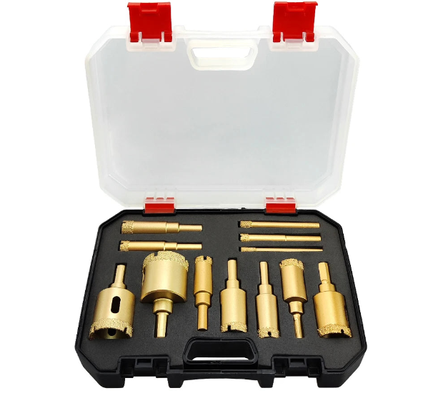 DiamondPro Drill Bit Set – 12-Piece Tools for Glass, Marble, Granite, Tile, and Ceramic (6-35mm)
