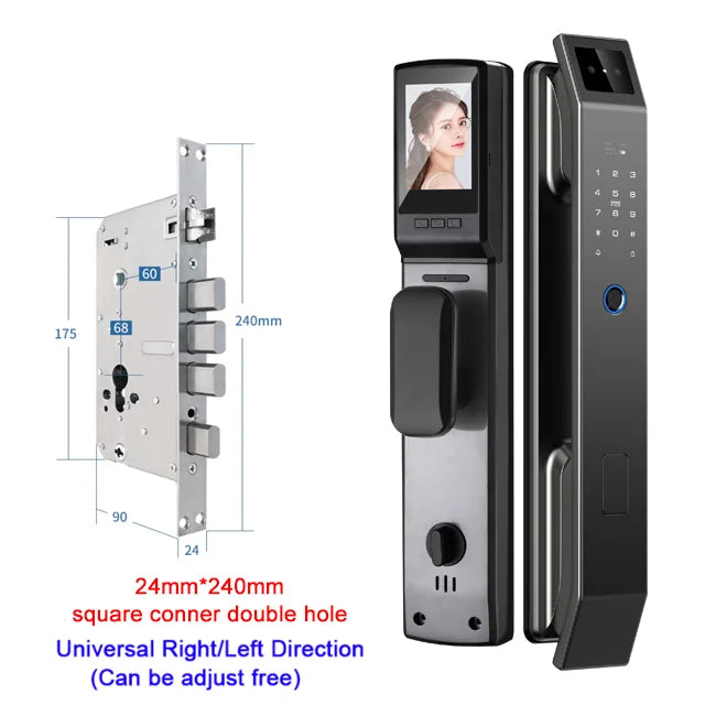 3D Face Recognition Digital Door Lock | Camera, Fingerprint & Password Unlock | Keyless Electronic Lock