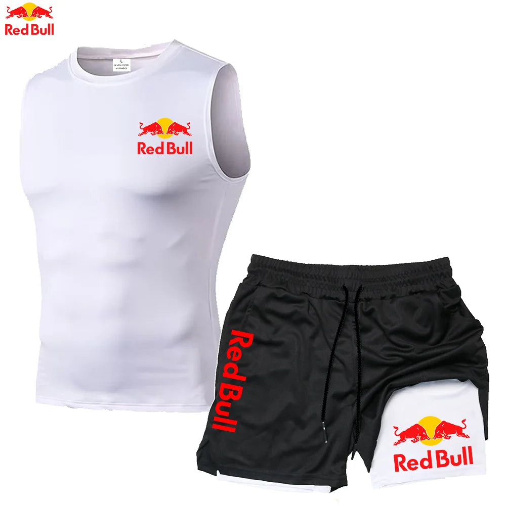 RedBull Men’s 2-in-1 Quick-Dry Gym Set — Tank Top & Shorts
