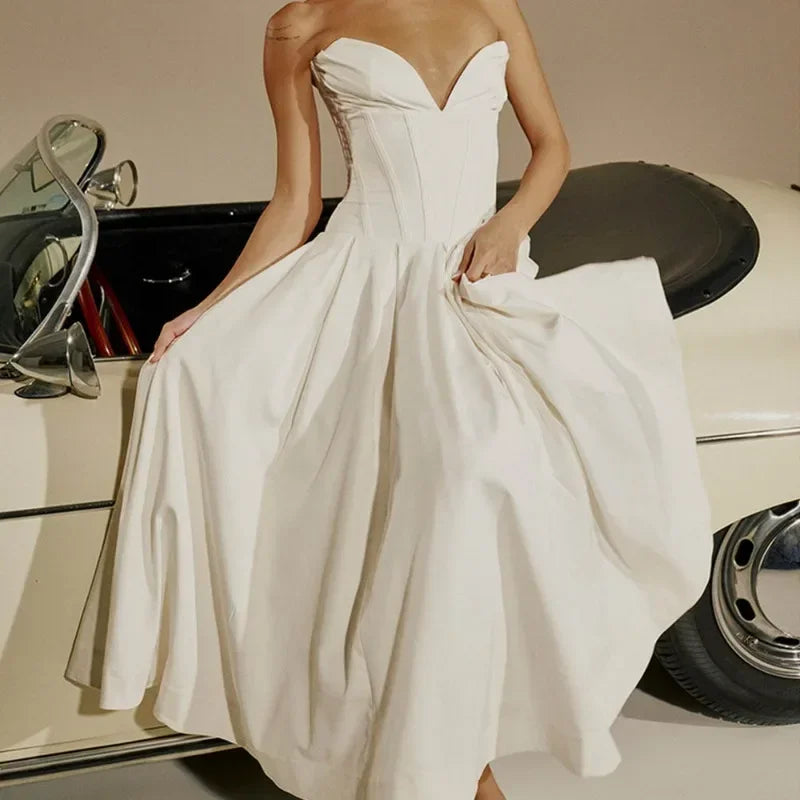 Women’s V-Neck Backless Evening Dress