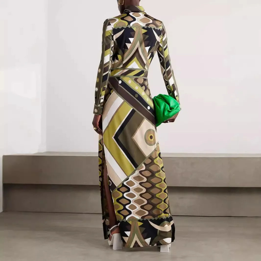 Women’s Printed Mesh Maxi Dress