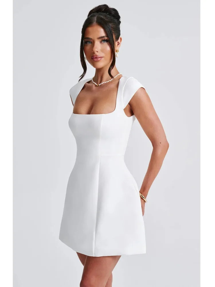 Articat Elegant Square Neck Bodycon Dress