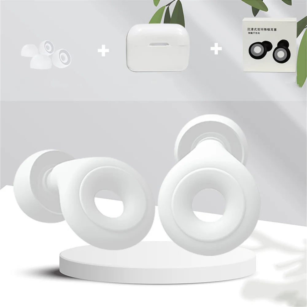 Sleep Noise Reduction Earplugs – 1 Pair, Soft Silicone, Reusable, Waterproof for Travel & Swimming