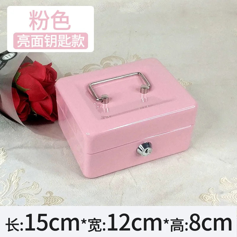 Portable Mini Key Safe – Lockable Steel Piggy Bank for Cash & Coin Storage