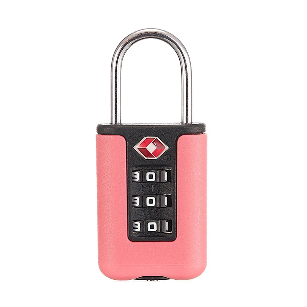 Travel Luggage 3-Digit Combination Lock | Password Changeable | Black Padlock