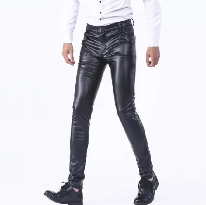 Men’s Slim PU Leather Pants
