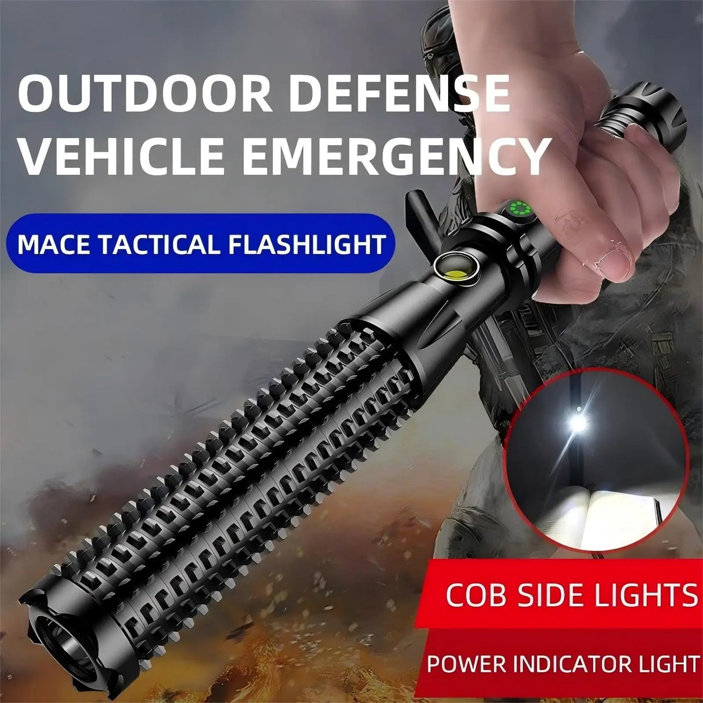 Multi-Function Wolf Tooth Flashlight - Rechargeable, Super Bright, and Retractable for Outdoor & Self-Defense Use