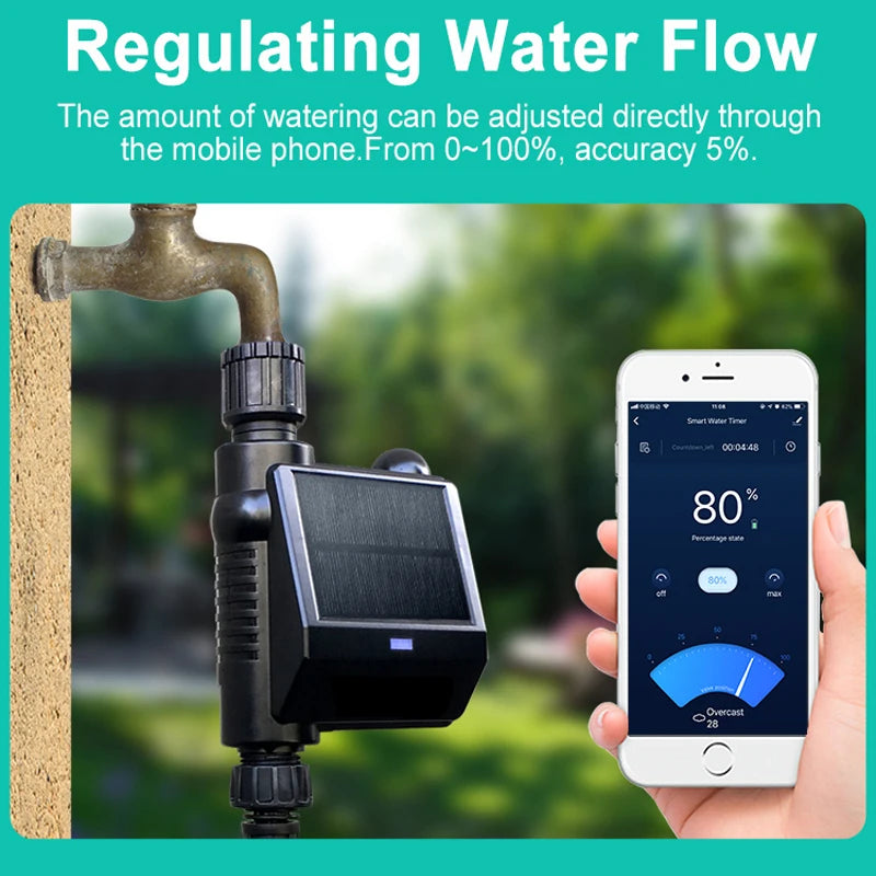 Tuya Zigbee Solar-Powered Garden Watering Timer with Ball Valve Controller