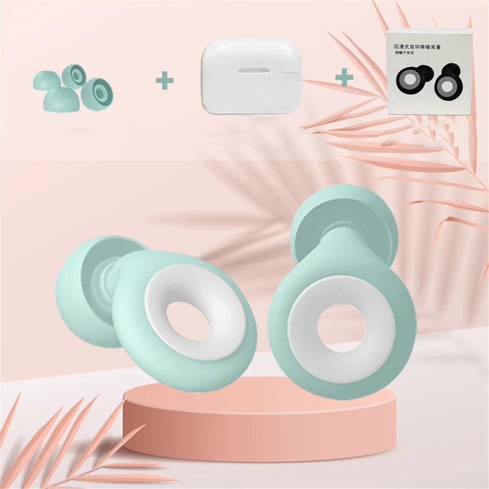 Sleep Noise Reduction Earplugs – 1 Pair, Soft Silicone, Reusable, Waterproof for Travel & Swimming