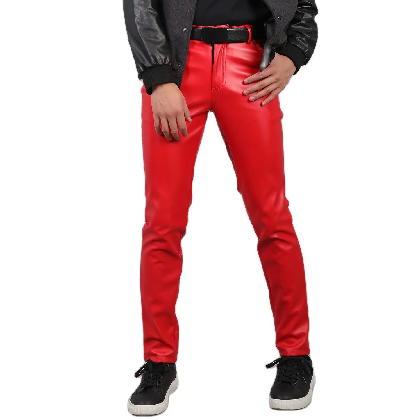 Men’s Slim PU Leather Pants