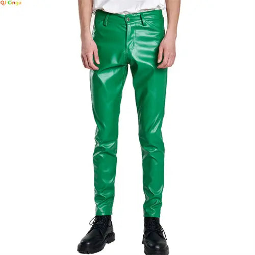Men’s Slim PU Leather Pants