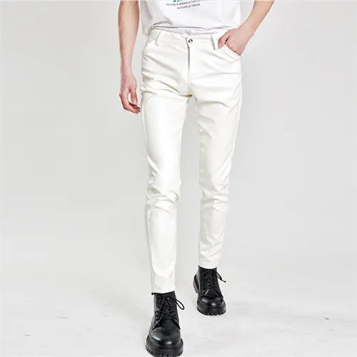 Men’s Slim PU Leather Pants