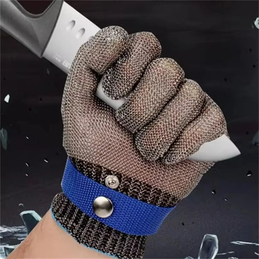 Stainless Steel Cut-Resistant Gloves – Anti-Cut Safety Hand Protection for Butchers and Knife Work