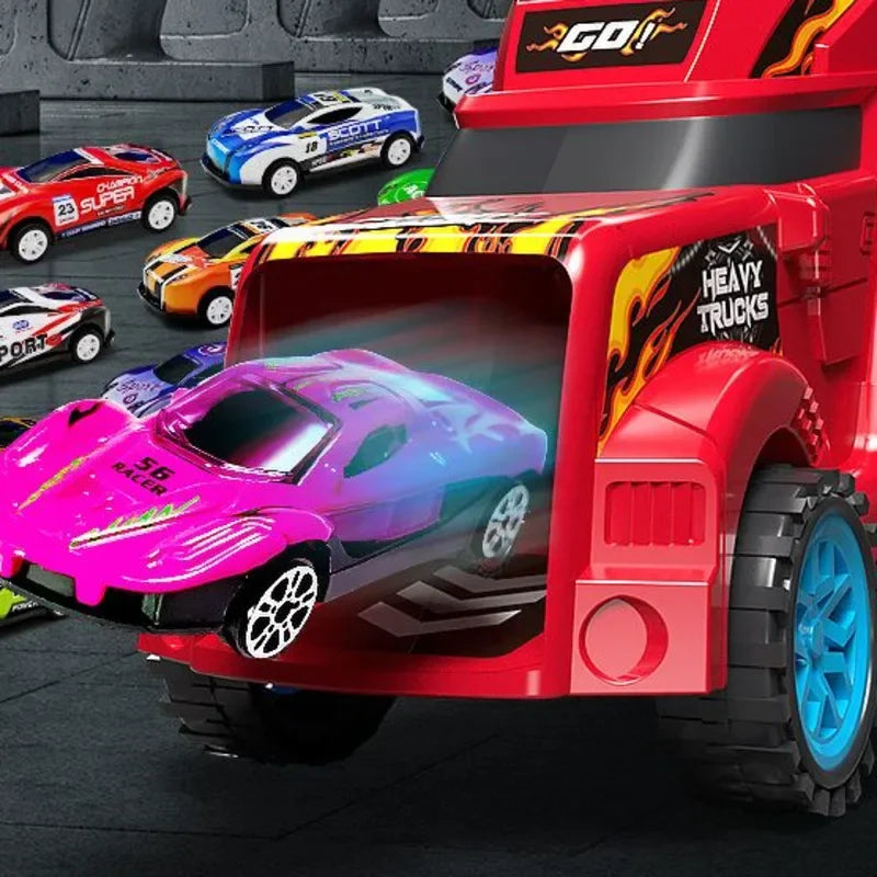 Transforming Truck Racing Toy with Folding Track