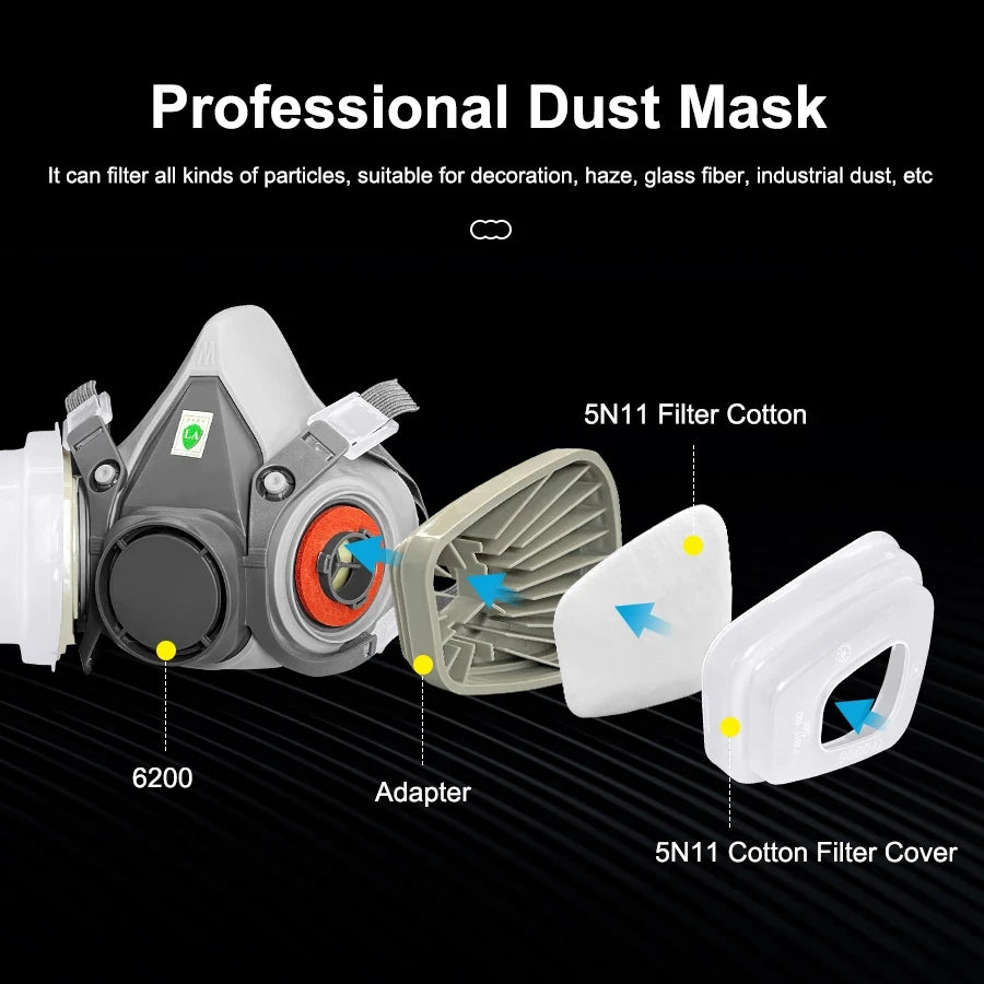 Face Gas Mask with 5N11 Particle Filters 6200