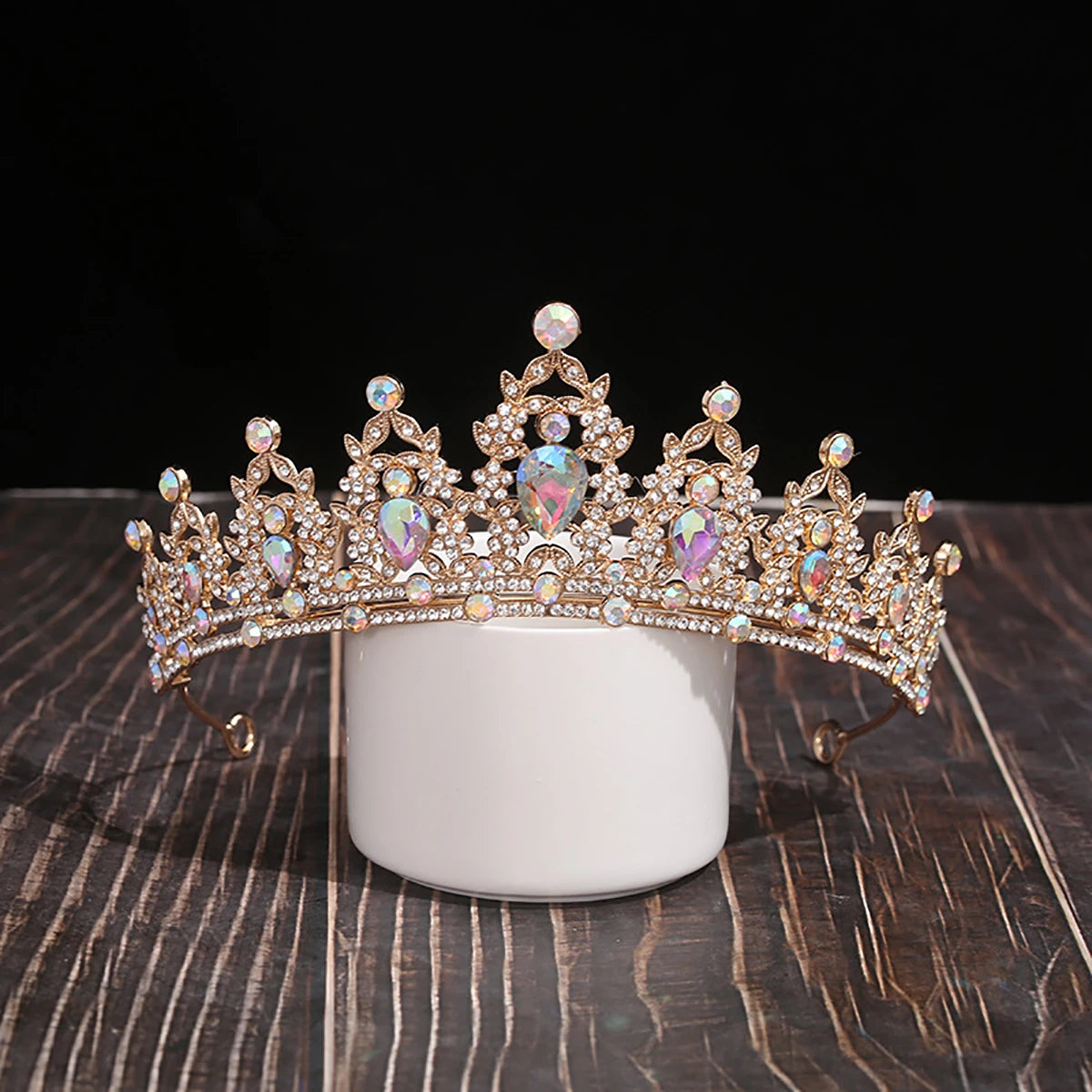 Crystal Bridal Tiara – Silver Wedding Crown Headpiece for Veil & Hair Accessories