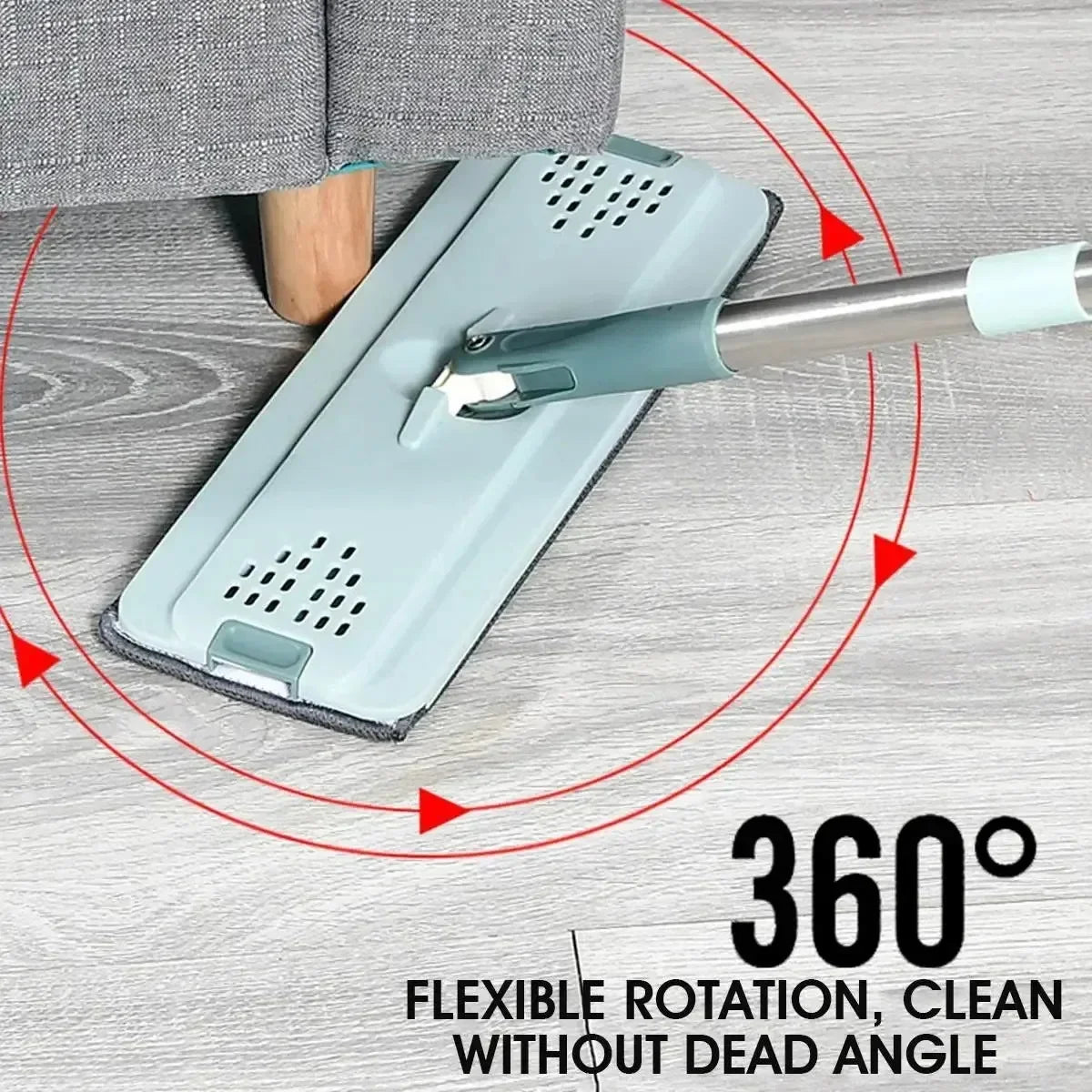 Microfiber Flat Mop with Bucket – Wet/Dry Cleaning for Laminate Wood Floors, Hands-Free Wringing