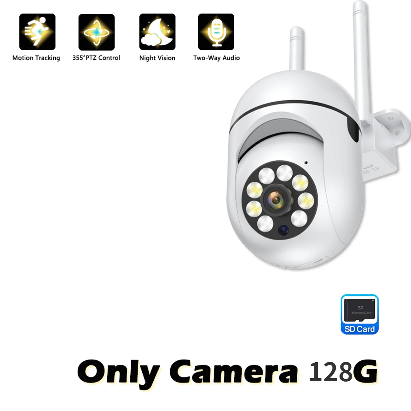 Wireless PTZ Security Camera, 4X Zoom, AI Human Tracking, Two-Way Audio, HD Night Vision, 8MP Outdoor Cam