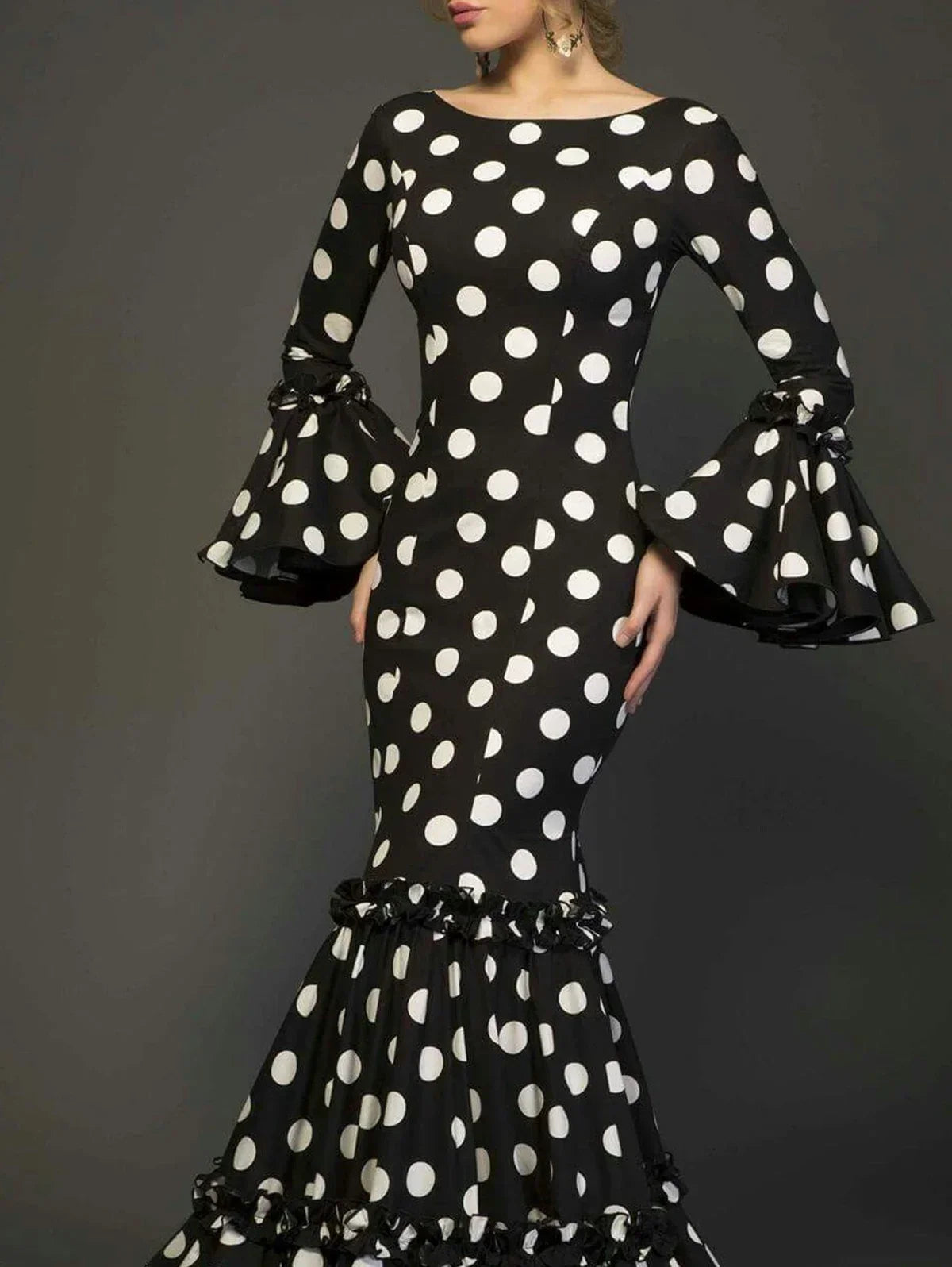 Women’s Polka Dot Ruffle Long Dress