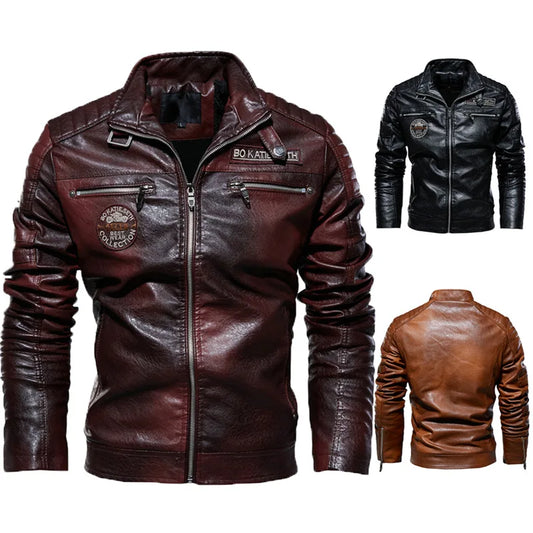 Men’s Casual PU Leather Jacket