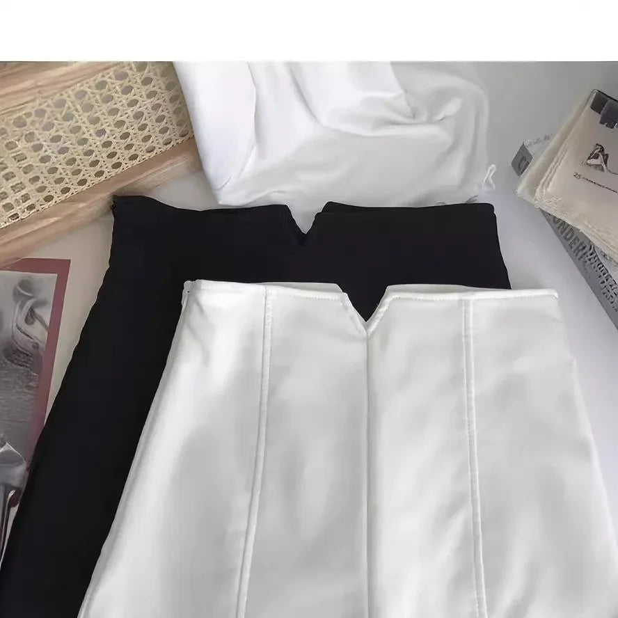 2023 Summer High-Waisted Slimming White Shorts for Women