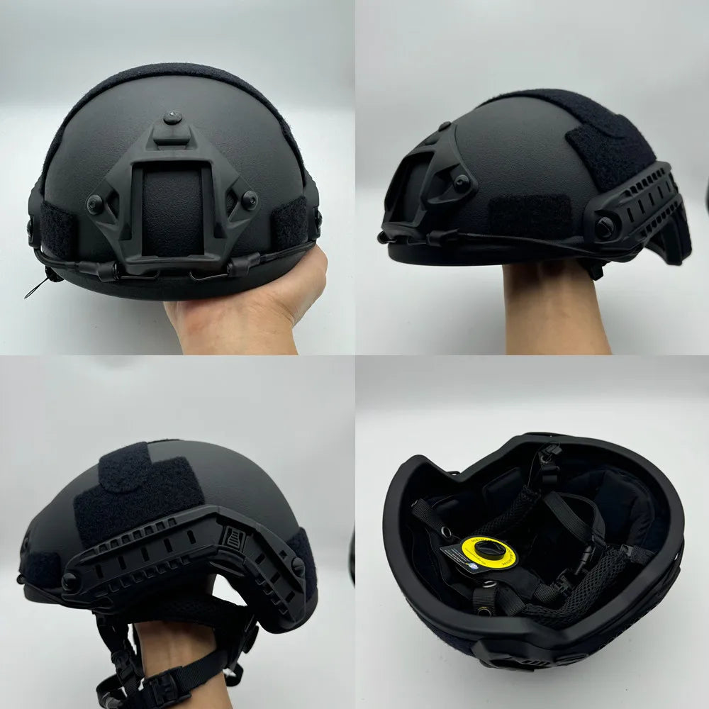 High-Cut Tactical Ballistic Helmet NIJ IIIA Kevlar Helmet with FAST Wendy’s Suspension Pad