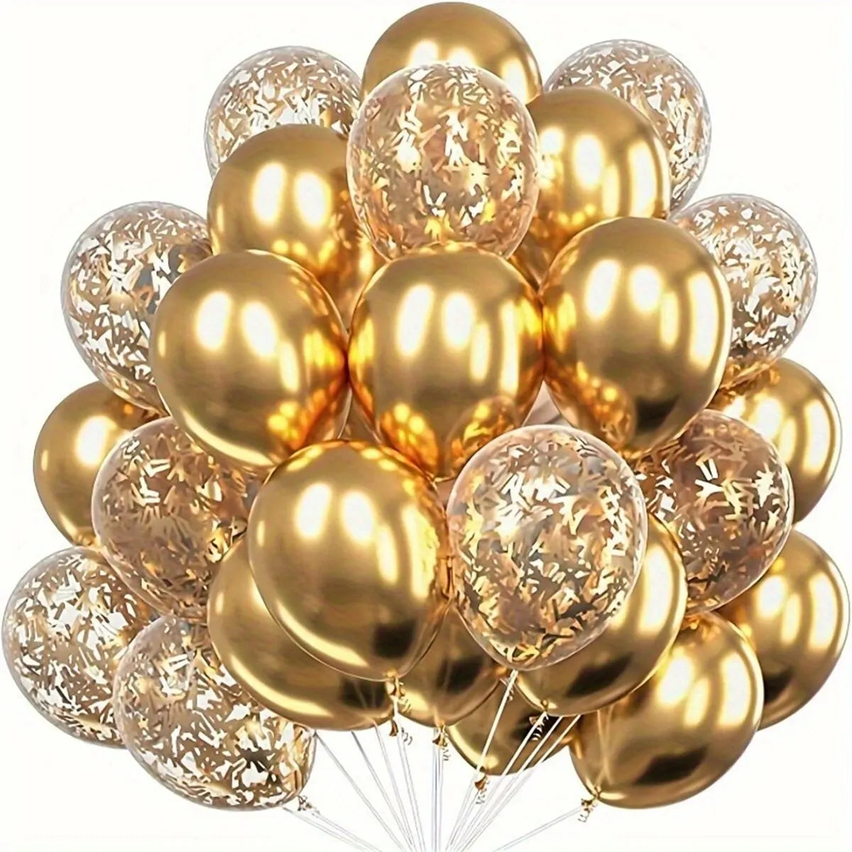 20pcs Metallic Confetti Latex Balloons – Party Balloons for Birthdays, Weddings, and Anniversaries