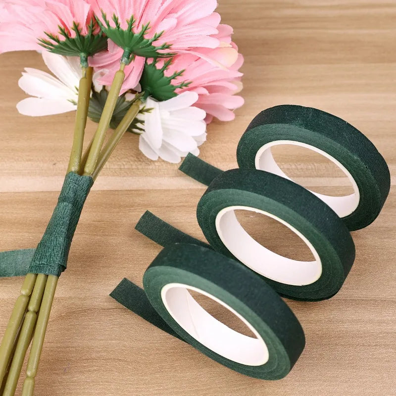 Green Floral Tape – Self-Adhesive Bouquet Wrapping Tape for DIY Flowers & Wedding Decor 10/1 Rolls