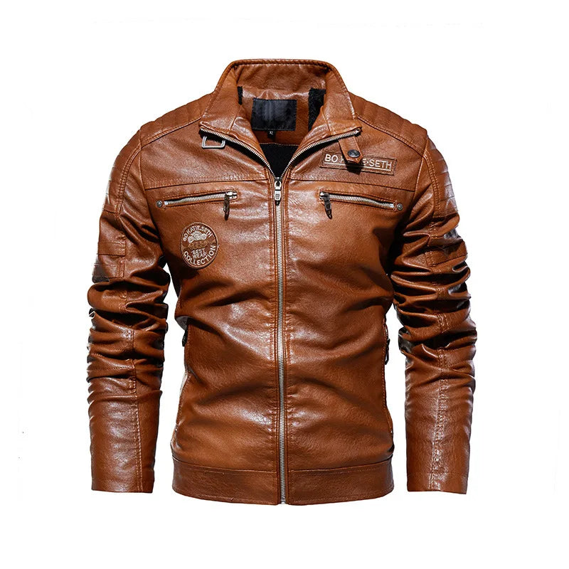 Men’s Casual PU Leather Jacket