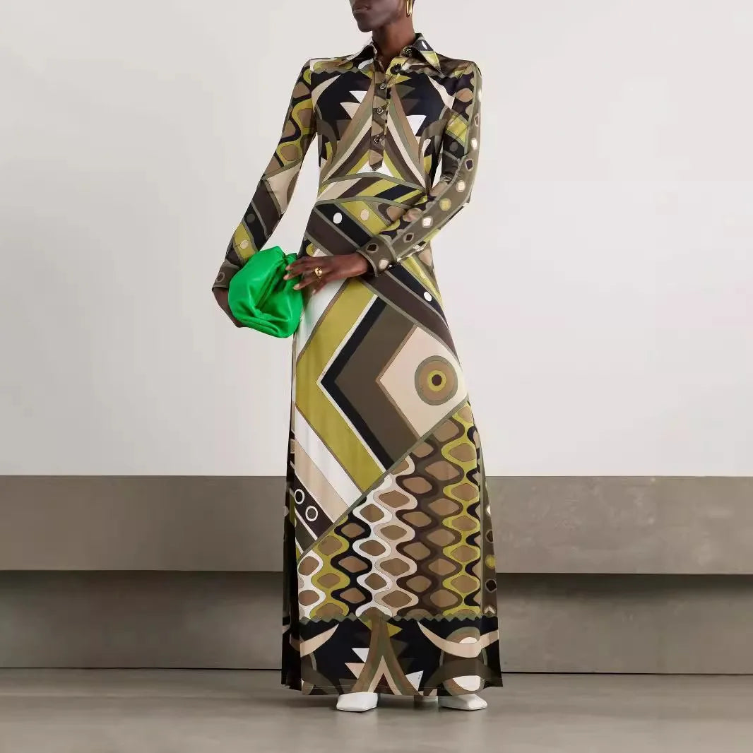 Women’s Printed Mesh Maxi Dress