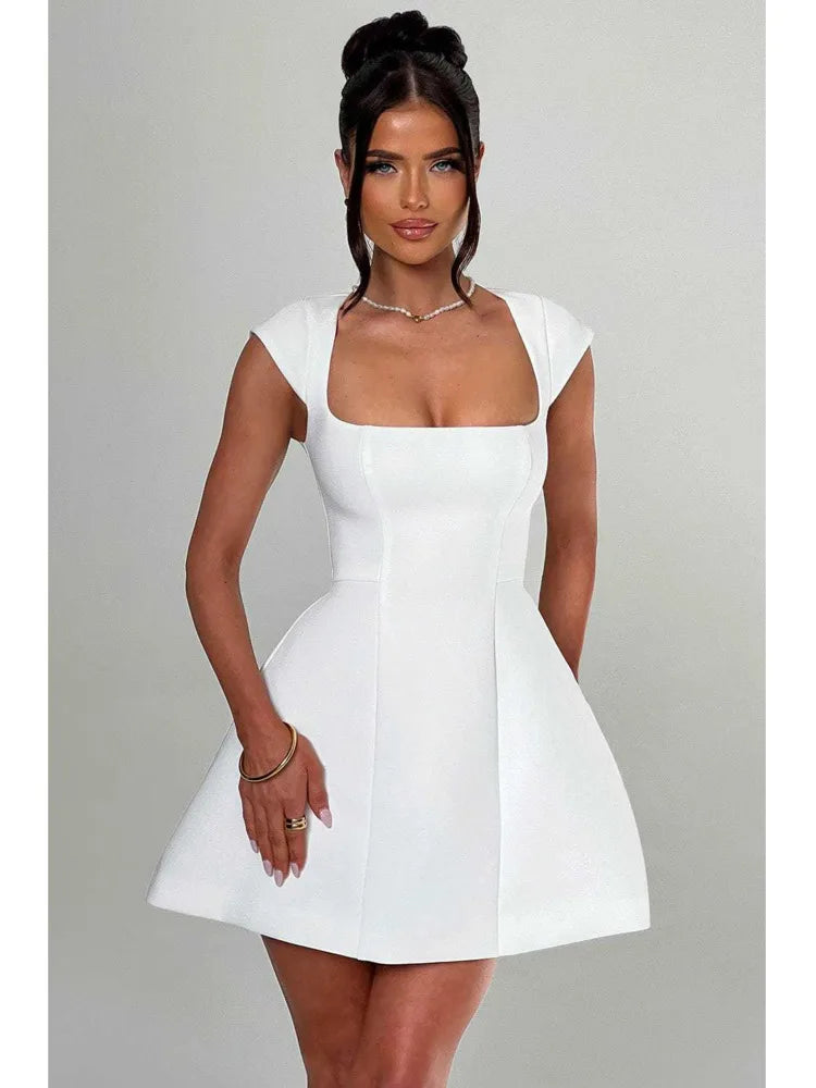 Articat Elegant Square Neck Bodycon Dress