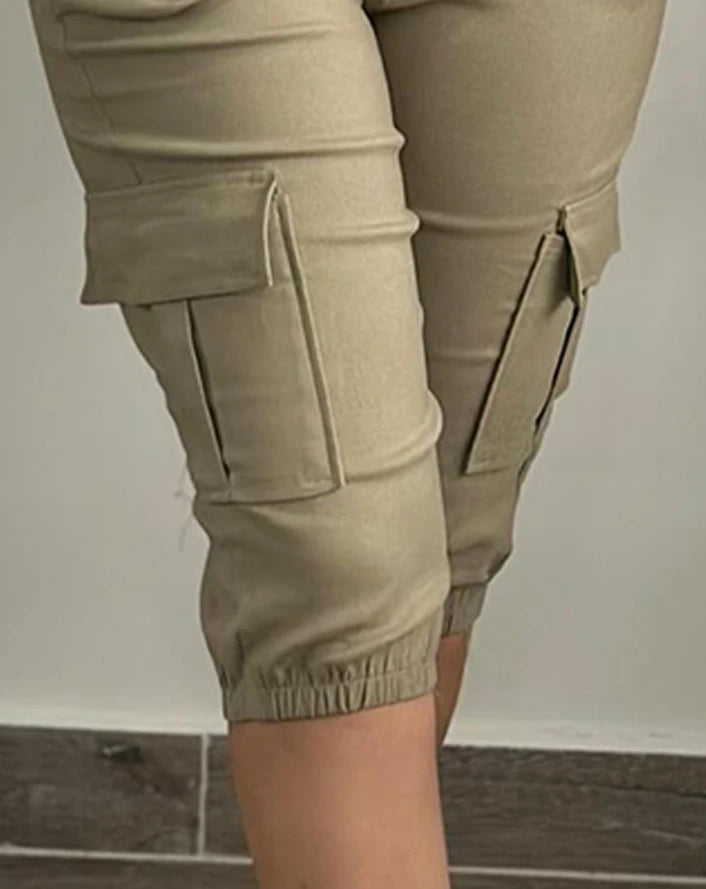 High-Waist Drawstring Pants – Summer Casual, Knee-Length